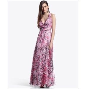 WHBM Pink Kaleidoscope Chiffon Maxi Dress